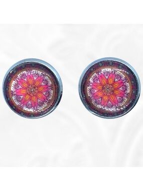 Faux Druzy Stud Stainless Steel Earrings